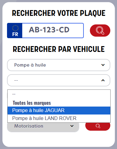Moteur de recherche pompe a huile